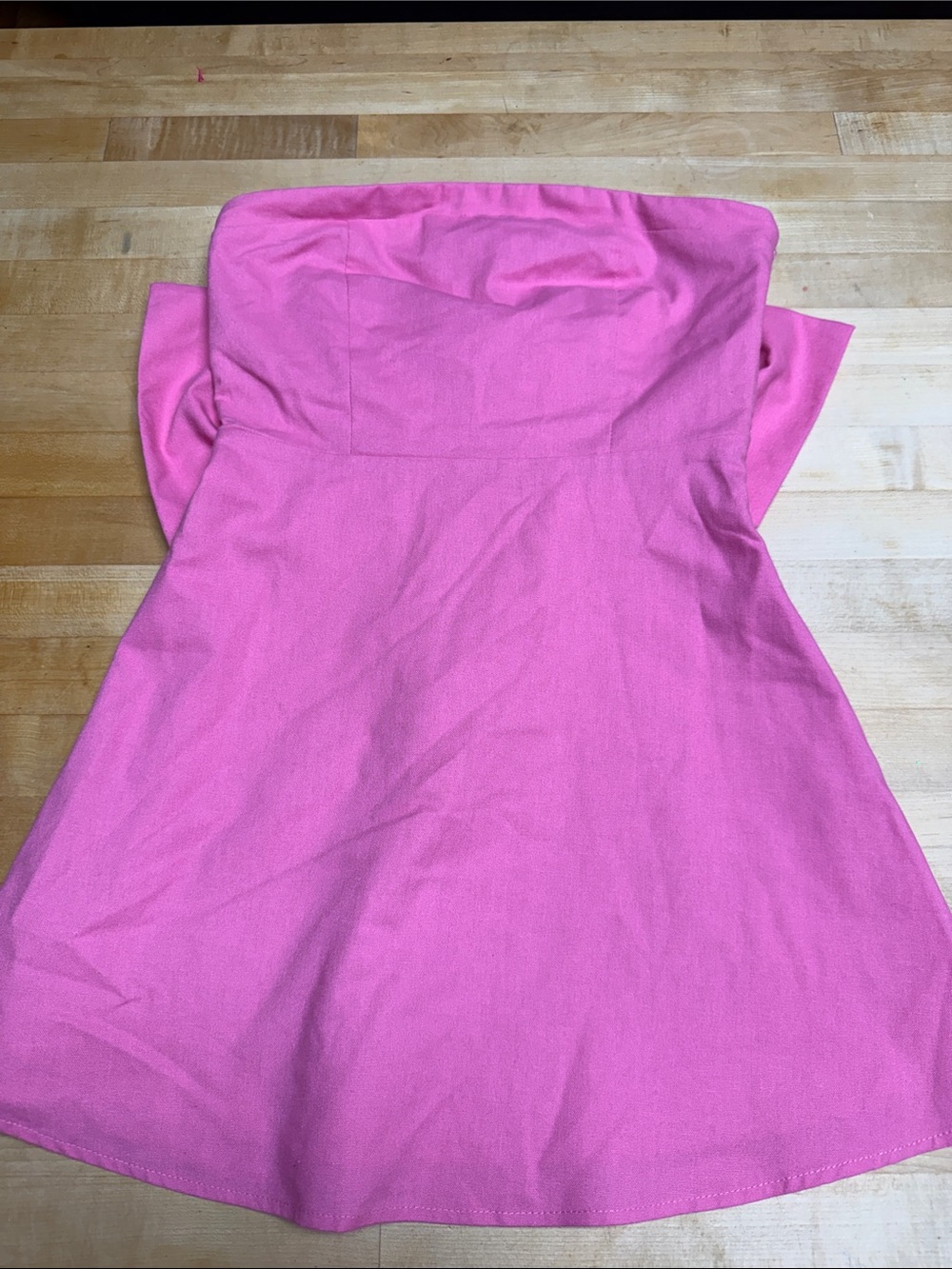 Altar'd State Strapless Bubblegum Pink A-Line Dress